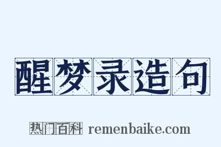 醒梦录造句是什么意思的图片